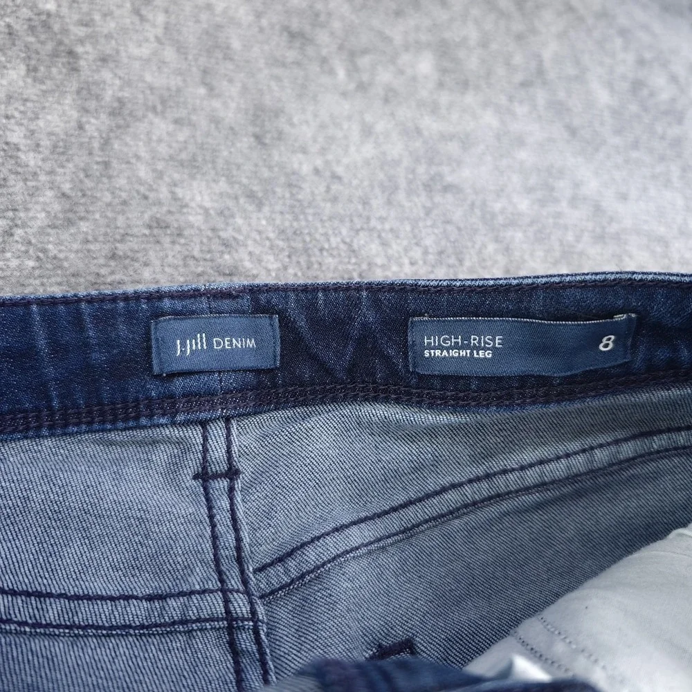 J Jill Denim Jeans 8 Straight Leg High Rise 31x29 Stretch Medium Wash‎